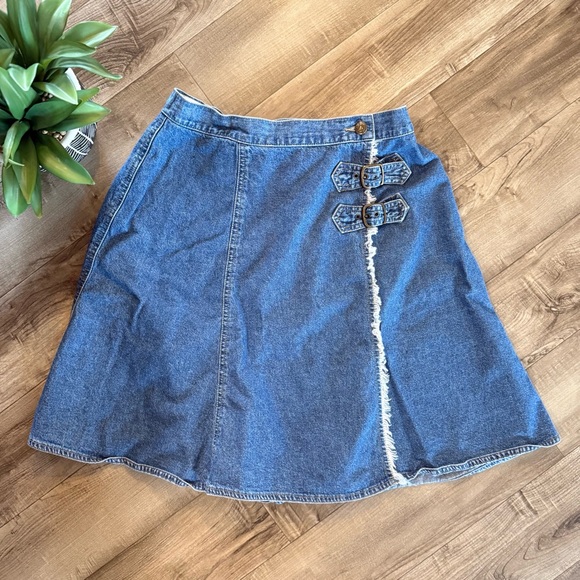 lizwear Dresses & Skirts - Vintage Lizwear wrap denim jean skirt size 14